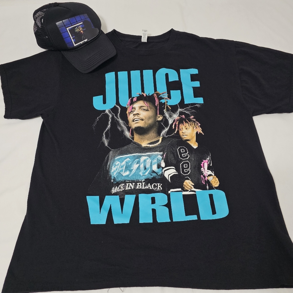 Juice Wrld x 999 Vlone T-shirt by Alstyle & Trucker Hat Men's XL